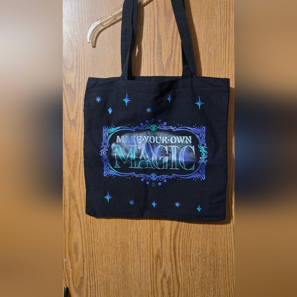 Black Tote Bag with 'Make Your Own Magic' Design